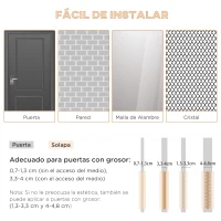 PawHut Puerta para Perros Gatera para Gatos 31,5x39x5,5 cm con Cierre Magnético de 2 Vías Sistema de Bloqueo Puerta para Mascotas de Entrada y Salida Fácil de Instalar Blanco(m-5)