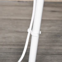 HOMCOM Lámpara de Pie Trípode de Metal Casquillo E27 de Máximo 40W con Pantalla de Lino y Estante de 2 Niveles 32,5x32,5x157,3 cm Blanco(m-9)