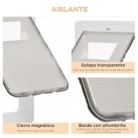 PawHut Puerta para Perros Gatera para Gatos 38,6x52x5,5 cm con Cierre Magnético de 2 Vías Sistema de Bloqueo Puerta para Mascotas de Entrada y Salida Fácil de Instalar Blanco(m-6)