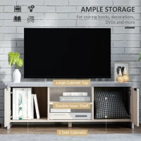 HOMCOM TV Stand, 120Lx40Wx44cm-Grey(m-4)