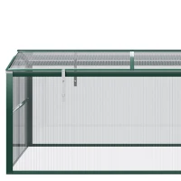 Outsunny Sera de gradina din policarbonat si aluminiu cu acoperis reglabil, 130 x 70 x 61cm, verde si transparenta(m-11)