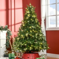 HOMCOM Sapin de Noël artificiel lumineux 180 cm 1705 branches 320 LED - support pied pliable vert(m-2)