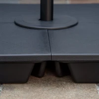 Outsunny 4 Pesos para Base de Sombrilla Rellenable de Arena 80 kg con Asa 4 Piezas para Base Cruzada de Parasol Sombrilla Cantilever para Jardín Exterior 89x89x11 cm Negro(m-9)