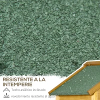 Outsunny Armario de Jardín de Madera 79x49x191,5 cm 0,28 m² Cobertizo para Almacenaje de Herramientas con Techo Asfáltico 3 Estantes y 2 Puertas con Cerrojo para Exterior Terraza Natural(m-4)