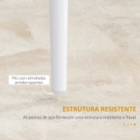 HOMCOM Conjunto de 4 Cadeiras de Sala de Jantar Estofadas em Couro Sintético com Encosto Alto e Pés de Aço 41x50x97cm Branco(m-7)