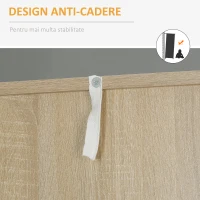 HOMCOM Bufet cu 1 dulap extensibil, 2 sertare si blat lat, gri(m-6)