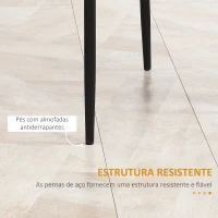 HOMCOM Conjunto de 4 Cadeiras de Sala de Jantar Estofadas em Couro Sintético com Encosto Alto e Pés de Aço 41x50x97cm Preto(m-7)