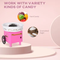 HOMCOM Aparat pentru Vată de Zahăr din Plastic Roz(m-5)