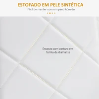 HOMCOM Conjunto de 4 Cadeiras de Sala de Jantar Estofadas em Couro Sintético com Encosto Alto e Pés de Aço 41x50x97cm Branco(m-5)