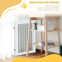PawHut Barreira de Segurança para Cães Barreira de Segurança para Escadas e Portas Dobrável com Suporte de Pé 154x30x80cm Branco(m-5)