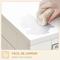 PawHut Gaiola para Cães de Madeira Mesa de Centro l com 2 Portas com Fechadura Almofada de Tecido Oxford 94x60x71,5cm Branco(m-8)