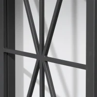 HOMCOM Consola Estilo Industrial com Estrutura em Metal Dobrável e bancada de MDF 100x38x80cm Marrom e Preto(m-7)