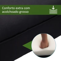 HOMCOM Banco de Pé de Cama Banco com Braços Curvados Estofado e Pés de Madeira Carga Máxima 130kg 102x31x51cm Preto(m-5)