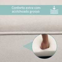 HOMCOM Banco de Pé de Cama Banco com Braços Curvados Estofado e Pés de Madeira Carga Máxima 130kg 102x31x51cm Cinza(m-5)
