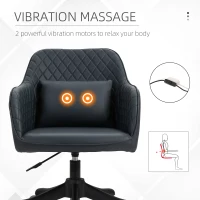 Vinsetto Velvet Office Chair, Desk Chair, Makeup Vanity Chair with Massage Lumbar Pillow and Rolling Wheels for Bedroom and Home, Deep Blue(m-8)