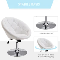 HOMCOM draaikruk kantoorstoel werkkruk verchroomd draaistoel in hoogte verstelbaar 2 kleuren(m-6)