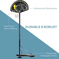 SPORTNOW 2.3-3m Basketball Hoop and Stand with High Strength PE Backboard and Weighted Base, Portable on Wheels(m-7)