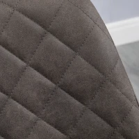 HOMCOM Set Of 2 Bar Stools Vintage Microfiber Cloth Tub Seats Padded Comfortable Steel Frame Footrest Quilted Home Bar Cafe Kitchen Chair Stylish Dark Grey(m-9)