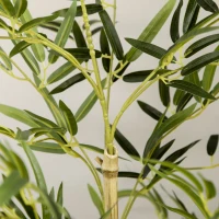 HOMCOM Bambù in Vaso Artificiale Alto 150cm per Interno ed Esterno, Verde(m-9)