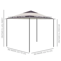 Outsunny 4 x 4m Pop-up Gazebo Canopy Tent with Roller Bag & Adjustable Legs for Outdoor Party, Steel Frame, Brown(m-3)
