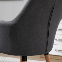 HOMCOM Krzesło do jadalni krzesło do salonu z oparciem antypoślizgowe podkładki ciemnoszary + naturalny(m-9)