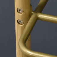 HOMCOM Clothes Rail, Bamboo Coat Stand, Garment Rack with Open Shelves and Fabric Storage Box for Bedroom, Hallway, Natural(m-8)