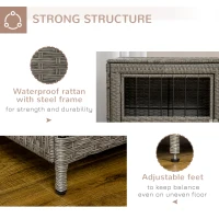 PawHut Wicker Dog Cage, with Lockable Door, Washable Cushion, for Small Dogs - Grey(m-7)