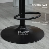 HOMCOM Bar Stools Set Of 2, Luxurious Velvet-Touch Barstools with Metal Frame Footrest Round Base Triangle Indenting Moulded Seat Adjustable Height Swivel Grey(m-6)