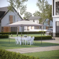 Outsunny 4 x 4m Pop-up Gazebo Canopy Tent with Roller Bag & Adjustable Legs for Outdoor Party, Steel Frame, Brown(m-12)