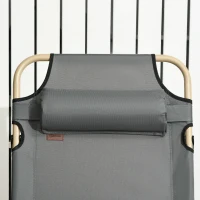 Outsunny leżak składany leżak plażowy, regulowany leżak ogrodowy na balkon(m-8)