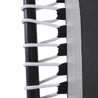 HOMCOM Trampoline de Fitness / Gymnastique Pliable haute performance Ø 122 cm élastiques Bungee + guidon hauteur réglable 122-138 cm gris noir(m-8)