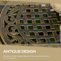 Outsunny Outdoor Garden Table, Cast Aluminium Patio End Table with Anti-slip Foot Pads for Garden, Patio, Balcony, 60 x 52.5cm, Bronze(m-4)