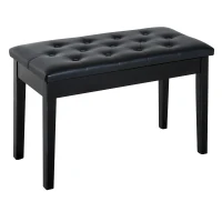 HOMCOM PU Leather Upholstered Piano Stool Makeup Stool Bench Dressing Table Seat with Storage 76x36x50cm, Black(m-11)
