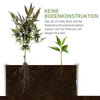 Outsunny donica z podnoszonym łóżkiem z funkcją drenażu do warzyw, ziół szarych(m-6)