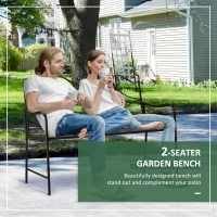 Outsunny Tuinbank in Vintage Design, 2-Zitter, weerbestendig, met mozaïekstenen, 121 cm x 52 cm x 93 cm, Meerkleurig(m-4)