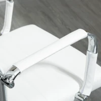 Vinsetto Conference Room Chairs, High Back, Swivel PU Leather, with Arm, Wheels, Adjustable Height, White(m-9)