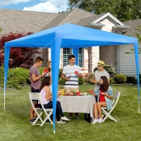 Outsunny 2.7m x 2.7m Garden Gazebo Marquee Party Tent Wedding Canopy Outdoor(Blue)(m-2)