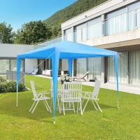 Outsunny 2.7m x 2.7m Garden Gazebo Marquee Party Tent Wedding Canopy Outdoor(Blue)(m-8)