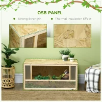 PawHut Reptile Terrarium Vivarium Habitat w/ Transparent Sliding Doors, Breathable Mesh, for Lizards, Horned Frogs, Snakes and Chameleons, 80 x 40 x 40 cm(m-5)