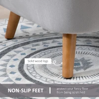 HOMCOM Accent Chair Velvet Fabric Single Sofa Armchair Home Living Room Solid Wood Leg Upholstered Side Armchair Grey(m-6)