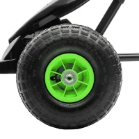 HOMCOM Kids Pedal Go Kart, with Adjustable Seat, Inflatable Tyres - Green(m-9)
