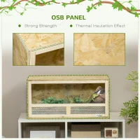PawHut Reptile Terrarium Vivarium Habitat w/ Transparent Sliding Doors, Breathable Mesh, for Lizards, Horned Frogs, Snakes and Chameleons, 60 x 29.5 x 29.5cm(m-5)
