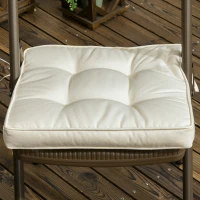 Outsunny Set of 4 Garden Seat Cushion with Ties, 42 x 42cm Replacement Dining Chair Seat Pad, Cream White(m-7)