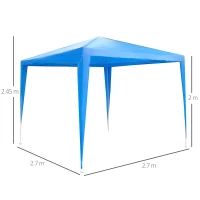 Outsunny 2.7m x 2.7m Garden Gazebo Marquee Party Tent Wedding Canopy Outdoor(Blue)(m-3)