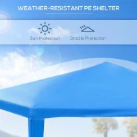 Outsunny 2.7m x 2.7m Garden Gazebo Marquee Party Tent Wedding Canopy Outdoor(Blue)(m-4)