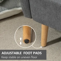 HOMCOM 2 Seater Sofa, Modern Fabric Loveseat Sofa, Small Couch with 2 Pillows, Armrest and Wood Legs for Living Room, Bedroom, Home Office, Grey(m-6)