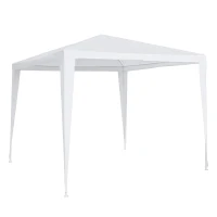 Outsunny 2.7m x 2.7m Garden Gazebo Marquee Party Tent Wedding Canopy Outdoor(White)(m-1)
