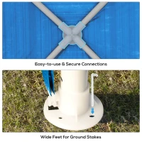 Outsunny 2.7m x 2.7m Garden Gazebo Marquee Party Tent Wedding Canopy Outdoor(Blue)(m-6)