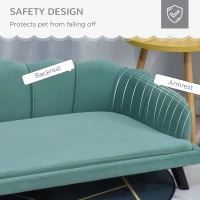 PawHut Pet Sofa for Medium And Large Sized Dog With Extra Cushion Solid Wood Legs Green(m-5)