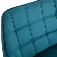 HOMCOM Blue Accent Chair, Velvet, Luxury Iron Frame for Bedroom/Living room(m-10)